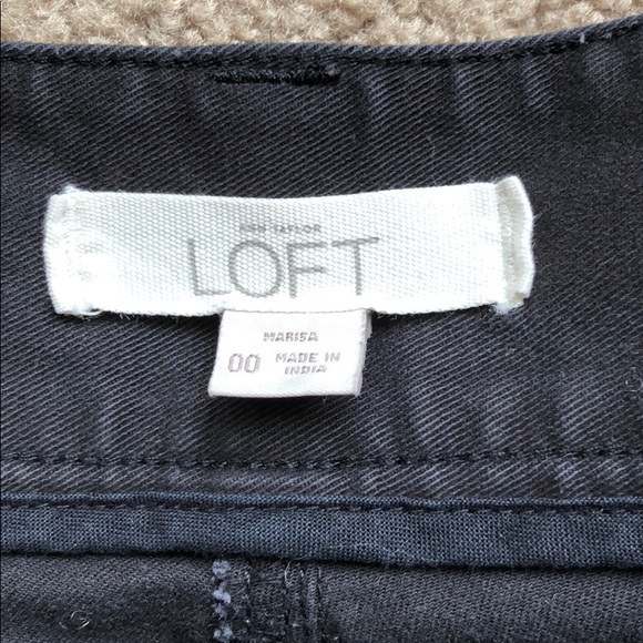 LOFT tuxedo stripe down pants black 00 - Picture 3 of 6